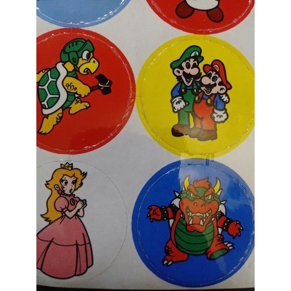 Nintendo of America Super Mario Stickers Vintage 1990's - Picture 5 of 6